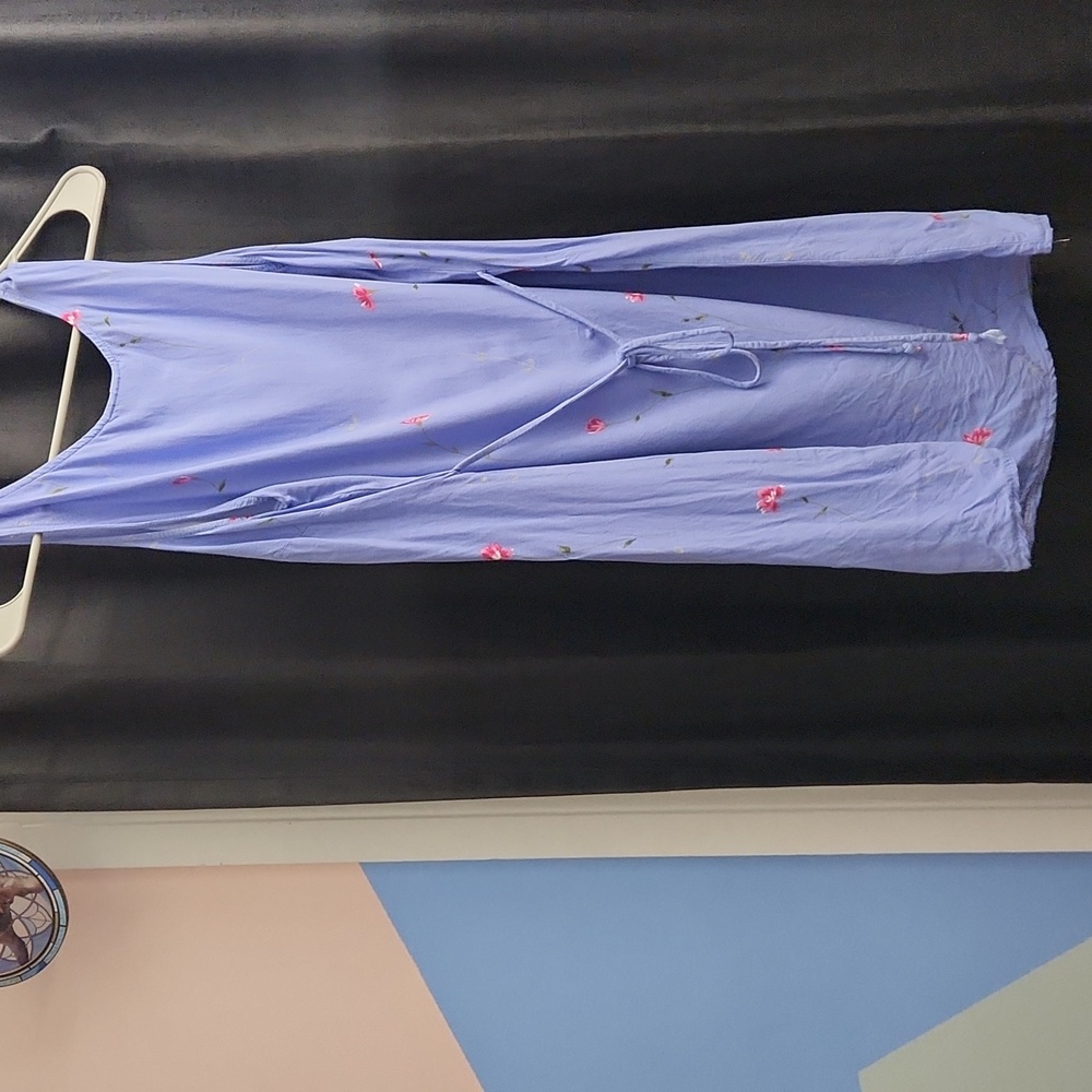 Floral Blue Mini Dress (Periwinkle) - Picture 2 of 5